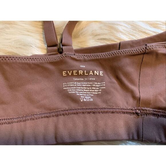 Everlane the Invisible Square-Neck Bralette Dark Tan XXS - Picture 5 of 7